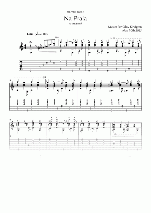 Na Praia (sheet music + TAB)