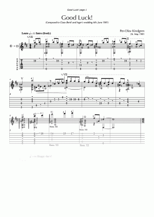 Good Luck! (sheet music + TABs)