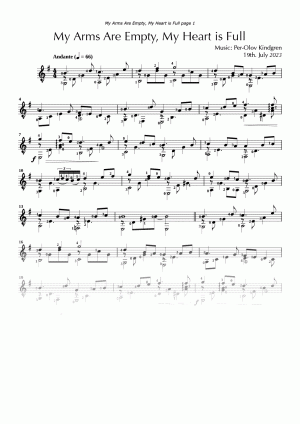 My Arms Are Empty, My Heart is Full (sheet music)