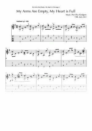 My Arms Are Empty, My Heart is Full (sheet music + TABs)