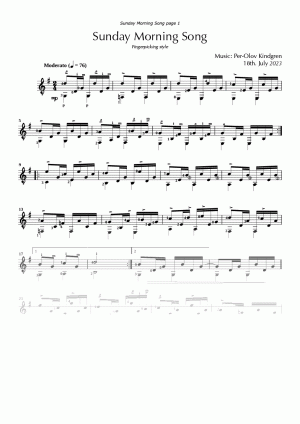 Sunday Morning Song (sheet music)