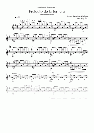 Preludio de la Ternura (sheet music)
