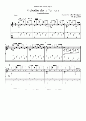 Preludio de la Ternura (sheet music + TABs)