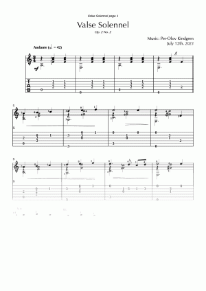 Valse Solennel Op. 2 No. 2 (sheet music + TABs)