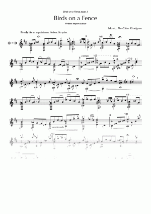 Birds on a Fence (sheet music)