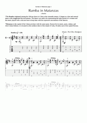 Rumba in Matanzas (sheet music + TABs)