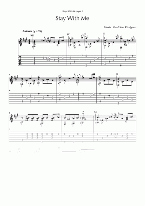 Stay With Me (sheet music + TABs)