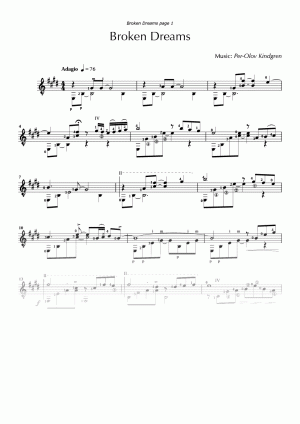 Broken Dreams (sheet music)