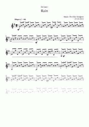 Rain (sheet music)