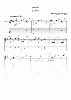 Snow (sheet music + TABs)