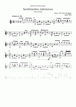 Sentimentos Intensivos (sheet music)