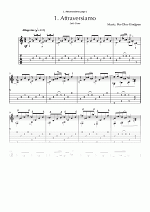 Attraversiamo (sheet music + TABs)