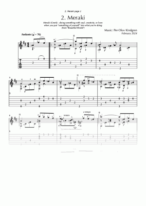Meraki (sheet music + TABs)