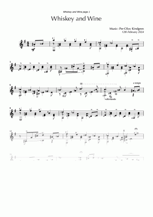 Whiskey and Wine (sheet music)