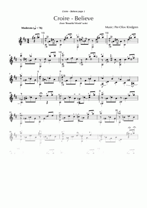 Croire (sheet music)