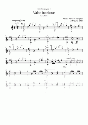 Valse Ironique (sheet music)