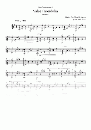 Valse Pareidolia (sheet music)