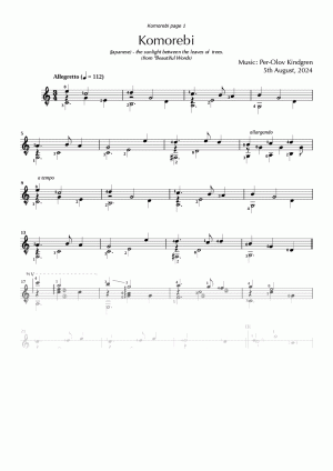 Komorebi (sheet music)