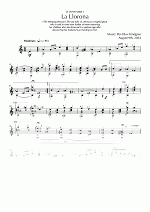 La Llorona (sheet music)