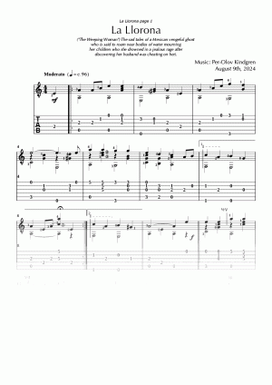 La Llorona (sheet music + TABs)