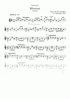 Rêveuse - Daydreamer (sheet music)