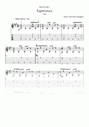 Esperanza (sheet music + TABs)