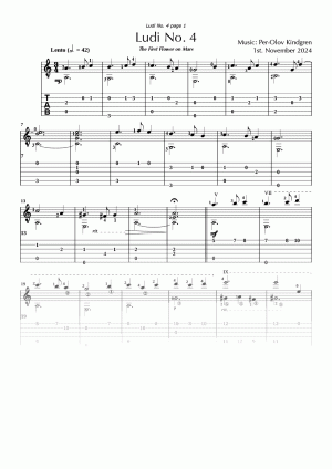 Ludi No. 4 (sheet music + Tabs)