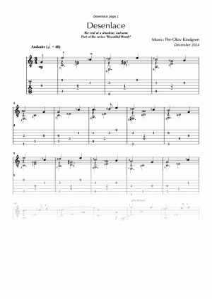 Desenlace (sheet music + Tabs)