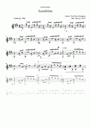 Sunshine (sheet music)